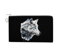 Pochette portamonete con cerniera con lupo, foreste e montagne, natura selvaggia, fauna selvatica, lupo, grazioso portamonete, Stile:, Taglia unica