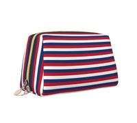 Pochette portatile da viaggio con cerniera in pelle con stampa bandiera olandese