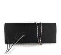 Pochette raso nero da donna clutch elegante per cerimonia piccola borsetta sera