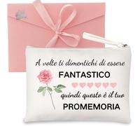 Pochette Regalo Donna Amica Borsa Toilette Beauty Case Laurea Natale (Rosa)