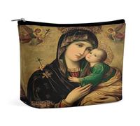 Pochette religiosa con Madonna e Bambino, organizer da viaggio per articoli da toilette, trousse cosmetica per donna, regalo di compleanno per mamma, ragazze, donne e sorelle.