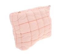 Pochette Trapuntata Puffer Rosa in Cotone per Cosmetici da Viaggio | Organizza Prodotti di Bellezza e Mini Skincare, Stile Semplice ed Elegante, Accessorio Invernale per Donne