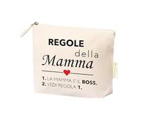 Pochette Trousse Festa della Mamma Porta Trucchi o oggetti grafica a scelta accessorio borsa per cosmetici idea regalo mum mom mummy (Regole Boss)