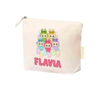 Pochette Trousse Porta Trucchi o oggetti personalizzabile per maestre insegnanti a tema Labubu con nome o frase a scelta accessorio borsa per cosmetici idea regalo