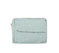 Pochette trucchi 20x15 cm verde scritta
