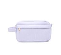 pochette trucchi Borsa for il trucco, organizer in velluto a coste, borsa cosmetica con manico, portatile, da viaggio, di grande capacità, for ragazze e donne viaggio(Blauw)