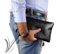 Pochette uomo da polso nera borsello borsa a mano porta documenti chiavi piccola