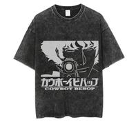 pochikiki- Anime Cowboy Spike Bebop Maglietta Hipster Magliette Maniche Corte Y2K Basic Tops Estate Cotone O-Neck Vestiti Oversize
