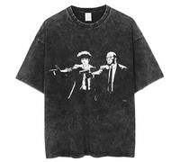 pochikiki- Anime Cowboy Spike Bebop T-Shirt Spike Spiegel Graphics T Shirt Uomo Cotone Manica Corta Unisex Vintage Washed T-Shirts