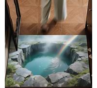 pochikiki-brand Effetto ottico Divertente Illusione ottica vortici Tappeto per interni ed esterni Tappetino di benvenuto Tappeto per l'ingresso Creativo pavimento a voragine