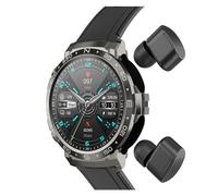 POCHY Smart Watch Combo Auricolari Bluetooth integrati, 2 in 1, cancellazione del Rumore, cardiofrequenzimetro, monitoraggio del Sonno, Controllo della Musica, Vari quadranti, Fitness Tracker Rotondo