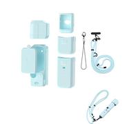 Pocket 3 Custodia in silicone e cordino regolabile, custodia protettiva a tracolla per DJI OSMO Pocket 3 accessori (blu)