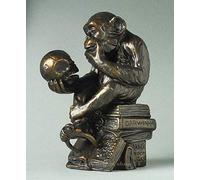 Pocket Art - Museo Mini scultura Replica - Scimmia con teschio - W.H. Rheinhold #09