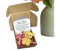 Pocket Bear Hug,Il Mio Orso Delle Preoccupazioni - Animaletto Mini Allegro Fatto a Mano come Ricordo Portafortuna e Simbolo di Cura per Donne e Uomini Amanti Bambini Adulti e Amici