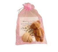 Pocket Bear Hug - Mini orso di peluche con biglietto ispiratore, morbido peluche fatto a mano per alleviare lo stress, mini peluche positivo con carta di incoraggiamento di supporto, piccolo regalo
