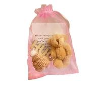 Pocket Bear Hug - Mini orso di peluche con biglietto ispiratore, morbido peluche fatto a mano per alleviare lo stress, mini peluche positivo con carta di incoraggiamento di supporto, piccolo regalo