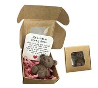 Pocket Bear Hug, Plush Animal Keepsake, 2.17x2.17in Handmade Comfort Charm, Uplifting emotional supportss, Good Luck Token for Friends, Lovers, Men, Women, Adults, Kids, Care Packages, Long Distance