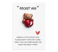 Pocket Bear Pocket Hug Gift - Simpatico mini orso ricordo con messaggio - abbracci tascabili per amici, familiari, persone care - Gettone sentimentale per compleanno, matrimonio, supporto a lunga