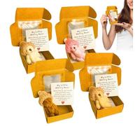 Pocket Bear Set, Mini Plush Toy Collection, Cartoon Cartoon with Inspirational Card Gift, Small Stuffed Doll for Desk Shelf Bedroom Nursery Office Decor, Gift Set for Christmas Valentines Halloween