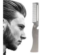 Pocket Beard Comb, Travel Stainless Steel Hairbrush, Compact Grooming Tool, Straightening Accessory, Ideal for Men's Mustache Styling, Daily Care Routine, Lightweight Facial Hair Comb