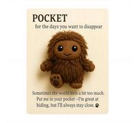 Pocket Big-foot - Il tuo piccolo incoraggiatore peloso, 2026 nuovi abbracci positivi per grandi piedi peluche con carte ispiratrici, simpatico supporto emotivo regali ispiratori per amici, dipendenti