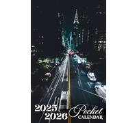 Pocket Calendar 2025-2026: 2 Years Pocket Planner with Inspirational Quotes January 2025 to December 2026, 24 Months Small Organizer 4x6.5 | Beautidul Road at Night