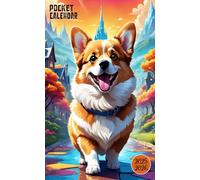Pocket Calendar 2025-2026: Corgi Cover, 24 Months Monthly Planner, Small Size 4*6.5 inches
