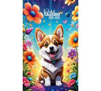 Pocket Calendar 2025-2026: Corgi Puppies Cover, 24 Months Monthly Planner, Small Size 4*6.5 inches