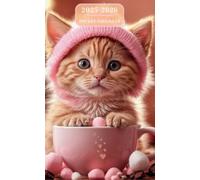 Pocket Calendar 2025-2026 For purse: 2-Year Monthly Planner Cats Small Size, From January 2025 To December 2026, Pink Cover