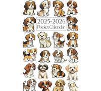Pocket Calendar 2025-2026 for Purse: Small 2 Year Monthly Planner, 24 Months from January 2025 to December 2026, Dogs Cover.