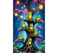 Pocket Calendar 2025-2026: Frog Cover, 24 Months Monthly Planner, Small Size 4*6.5 inches