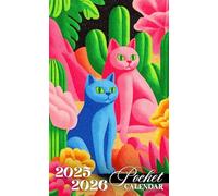 Pocket Calendar 2025-2026: Two-Year Monthly Planner for Purse, 24 Months from January 2025 to December 2026 with Inspirational Quotes | Risograph Cat