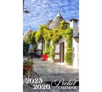 Pocket Calendar 2025-2026: Two-Year Monthly Planner for Purse, 24 Months from January 2025 to December 2026 with Inspirational Quotes | Alberobello Italy Cover