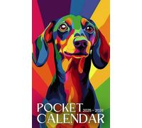 Pocket Calendar 2025-2026: Two-Year Monthly Planner with Inspirational Quotes | 24 Months Small Organizer January 2025-December 2026 | Dachshund Pop Art Style Cover