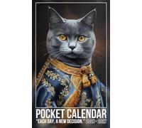 Pocket Calendar 2026-2027: 2-Year Planner for Purse, 24 Monthly from January 2026 to December 2027 with Motivational Quotes | Royal Russian Blue Cat Portrait Cover