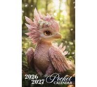 Pocket Calendar 2026-2027: 2-Year Planner for Purse, 24 Monthly from January 2026 to December 2027 with Motivational Quotes | Cute Spring Griffon Bird Cover