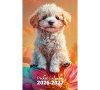 Pocket Calendar 2026-2027: 2 Year Pocket Planner, from January 2026 to December 2027 | Puppy and Flowers Cover
