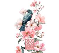 Pocket Calendar 2026-2027: 2 year Pocket Planner January 2026 - December 2027 (from Jan 2026 to Dec 2027) | Flowers and Bird Design