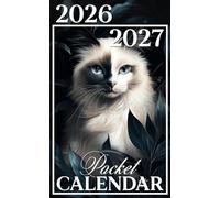 Pocket Calendar 2026-2027: 24-Month Planner with Encouraging Quotes and Portable Size with Charming Siamese Cat Design for Calm Focus
