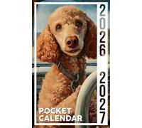 Pocket Calendar 2026-2027: 24-Month Planner with Encouraging Quotes and Portable Size with Red Poodle Driving Vintage Car Design for Calm Focus