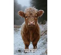 Pocket Calendar 2026-2027 for Purse: 2 Year Pocket Planner, from January 2026 to December 2027 | Baby Highland Cow Design, Cute animal