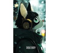 Pocket Calendar 2026-2027 for Purse: Small 2 Year Monthly Planner from January 2026 to December 2027 with Holidays, Cat in anime style Cover Design