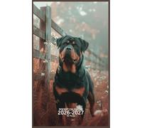 Pocket Calendar 2026-2027 for Purse: Small 2 Year Monthly Planner from January 2026 to December 2027 with Holidays, Rottweiler Dog Cover Design