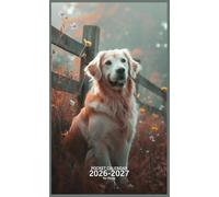 Pocket Calendar 2026-2027 for Purse: Small 2 Year Monthly Planner from January 2026 to December 2027 with Holidays, Golden Retriever Dog Cover Design