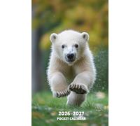 Pocket Calendar 2026-2027: Small 2-Year Monthly planner from January 2025 to December 2026, with Polar Bear Design