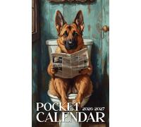 Pocket Calendar 2026-2027: Small 2-Year Planner with Motivational Quotes, Monthly Grids, and Portable Size in Funny German Shepherd Bathroom Cover