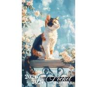 Pocket Calendar 2026-2027: Small 2-Year Planner with Motivational Quotes, Monthly Grids, and Portable Size in Calico Cat Balcony Garden Cover