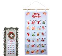 Pocket Calendar Advent - 100 x 50 cm Hanging Countdown - Grafico da parete festivo - Organizzatore delle vacanze riutilizzabile con tasche in tessuto | Decorazione stagionale per casa, ufficio, aula