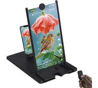 Pocket Cinema2026 Lente d'ingrandimento per schermo, proiettore 3D HD pieghevole da 10" a 18" con telecomando - Compatibile con iPhone e tutti gli