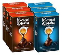 Pocket Coffe Mix, 3X Caffe Espresso 100% Arabica + 3X Decaffeinato con 18 Praline al Cioccolato e Caffe 225 g [6 Confezioni]